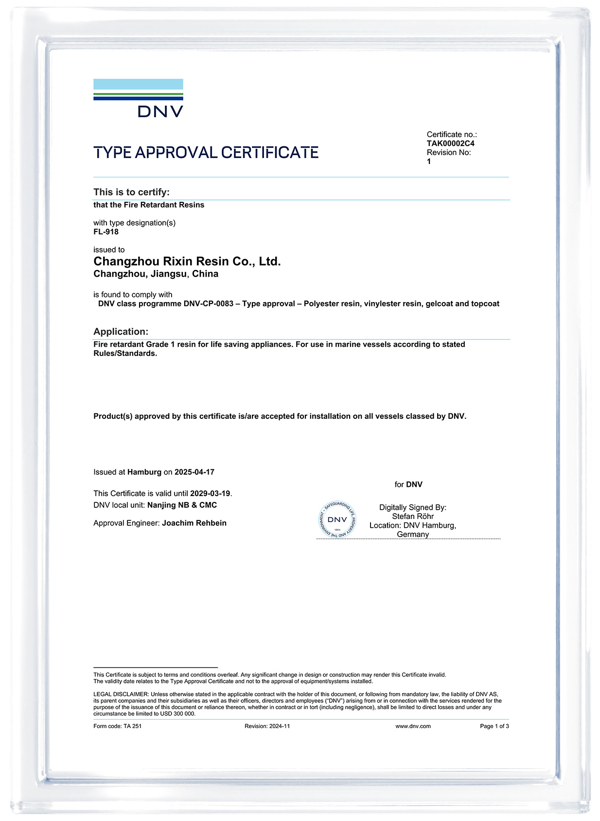 Certificate 1